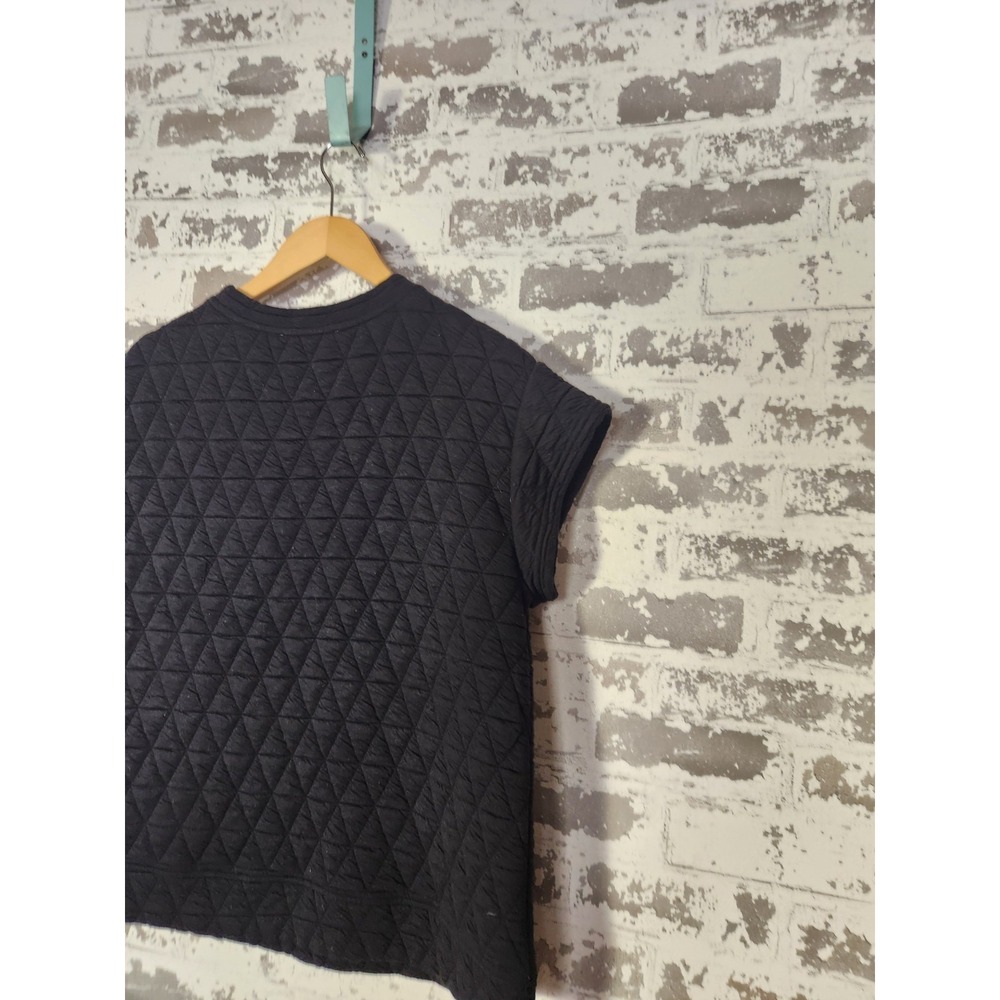 See and Be Seen Quilted Short Sleeve Sweater Size Small Lounge Cozy Casual - Picture 10 of 16